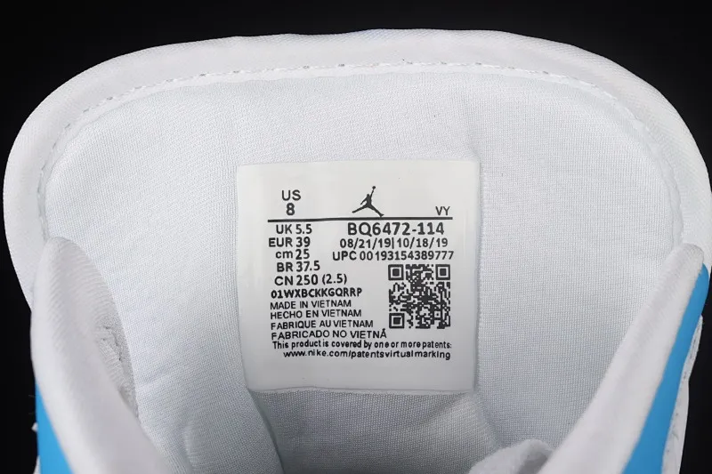 All Categories Air Jordan Jordan Series Basketball Shoes Air Jordan 1 Mid Different Versions Air Jordan 1 Mid AJ1 Joe 1 Lake Blue Zhongbang Basketball Shoes BQ6472-114
